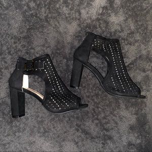 Open Toe Black Booties